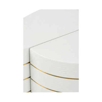 Mezzaluna Bunching White Lacquered Textured Table (Set of 2) - LOOMLAN - Chelsea House - Coffee Tables