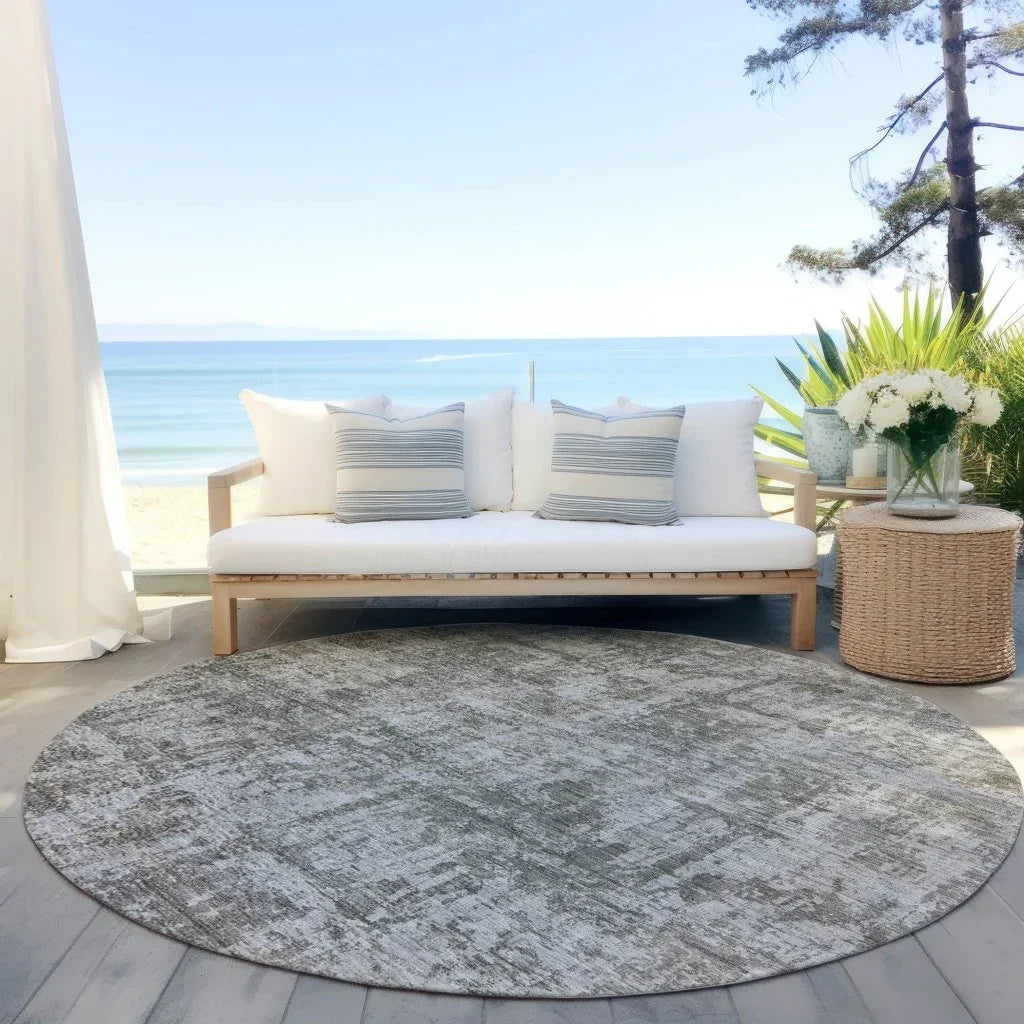 Mezzara Gray Washable Indoor - Outdoor Rug - LOOMLAN - LOOMLAN Rugs - Outdoor Rugs