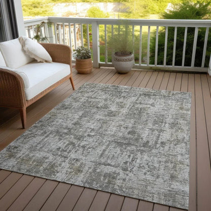 Mezzara Gray Washable Indoor - Outdoor Rug - LOOMLAN - LOOMLAN Rugs - Outdoor Rugs
