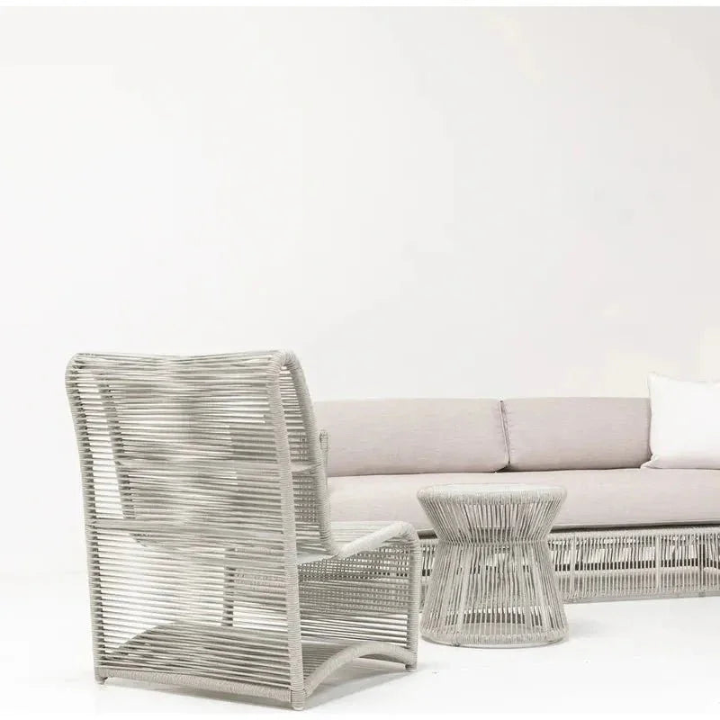 Miami Aluminum Armless Outdoor Club Chair-Outdoor Accent Chairs-Sunset West-LOOMLAN