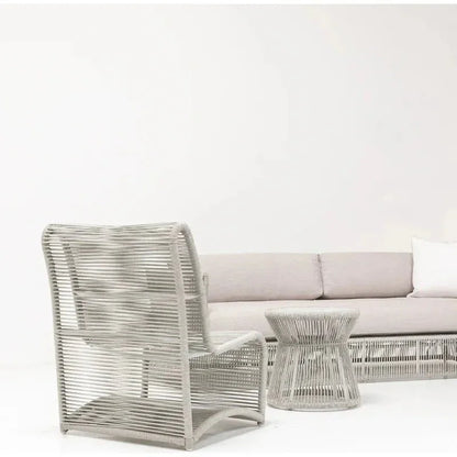 Miami Aluminum Armless Outdoor Club Chair-Outdoor Accent Chairs-Sunset West-LOOMLAN