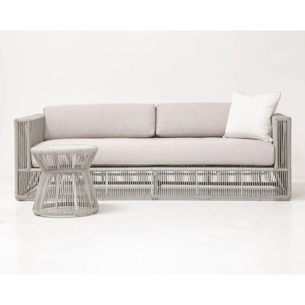 Miami Carrara Marble Top Outdoor End Table - LOOMLAN - Sunset West - Outdoor Side Tables