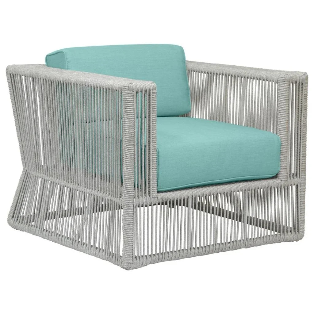 Miami Sunbrella Comfort Outdoor Club Chair-Outdoor Accent Chairs-Sunset West-Dupione Celeste-LOOMLAN