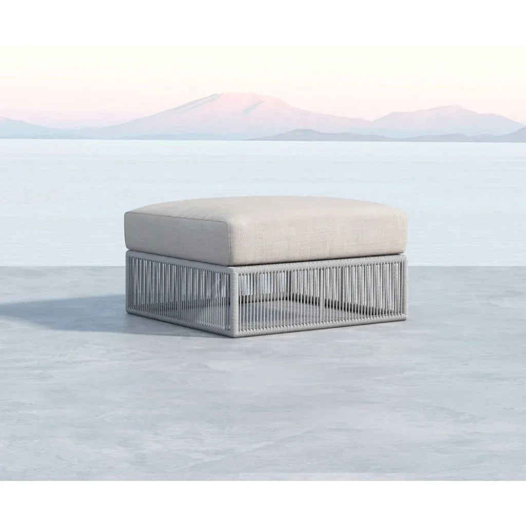 Miami Sunbrella Plush Outdoor Ottoman-Outdoor Ottomans-Sunset West-LOOMLAN