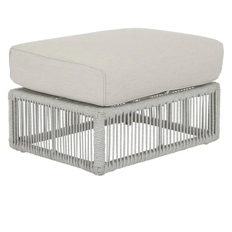 Miami Sunbrella Plush Outdoor Ottoman-Outdoor Ottomans-Sunset West-Echo Ash-LOOMLAN