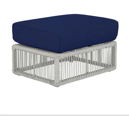 Miami Sunbrella Plush Outdoor Ottoman-Outdoor Ottomans-Sunset West-Echo Midnight-LOOMLAN