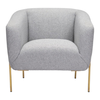 Micaela Arm Chair Gray & Gold - LOOMLAN - Zuo Modern - Club Chairs
