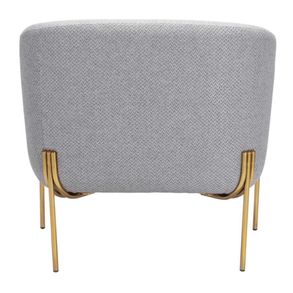 Micaela Arm Chair Gray & Gold - LOOMLAN - Zuo Modern - Club Chairs