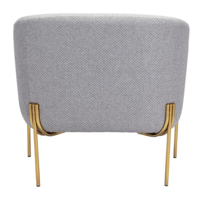 Micaela Arm Chair Gray & Gold - LOOMLAN - Zuo Modern - Club Chairs