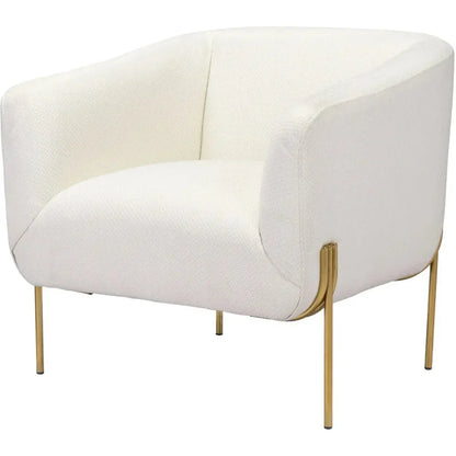 Micaela Arm Chair Ivory & Gold - LOOMLAN - Zuo Modern - Club Chairs