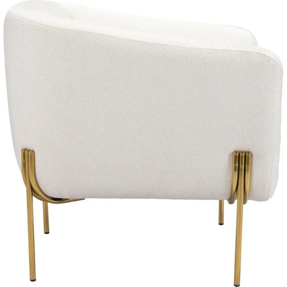 Micaela Arm Chair Ivory & Gold - LOOMLAN - Zuo Modern - Club Chairs