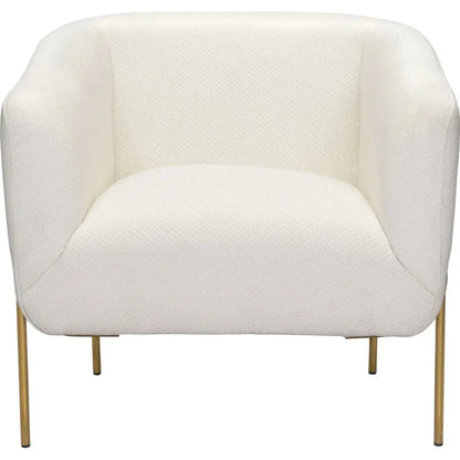 Micaela Arm Chair Ivory & Gold - LOOMLAN - Zuo Modern - Club Chairs