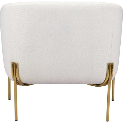 Micaela Arm Chair Ivory & Gold - LOOMLAN - Zuo Modern - Club Chairs