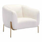Micaela Arm Chair Ivory & Gold - LOOMLAN - Zuo Modern - Club Chairs
