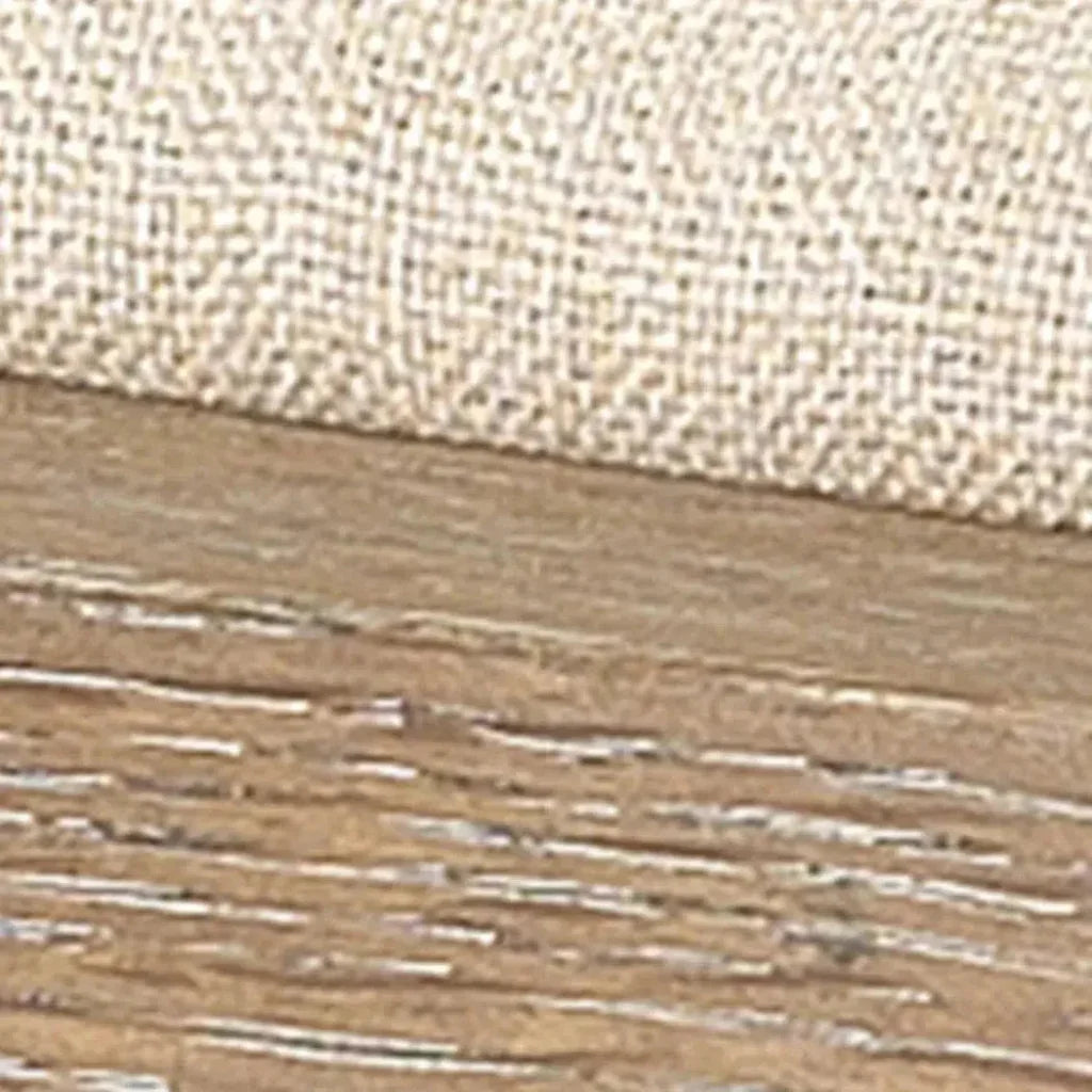 Mid - Century Driftwood & Beige Linen Grayson Arm Chair - LOOMLAN - Jamie Young - Dining Chairs