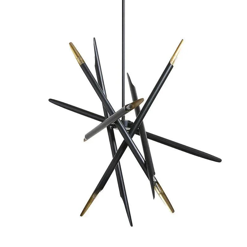 Mid - Century SERWIN Chandelier Black & Gold - LOOMLAN - SUNPAN - Chandeliers