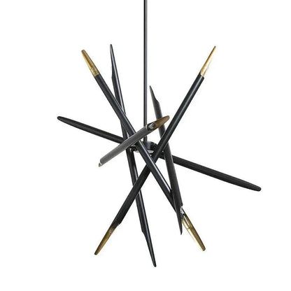 Mid - Century SERWIN Chandelier Black & Gold - LOOMLAN - SUNPAN - Chandeliers