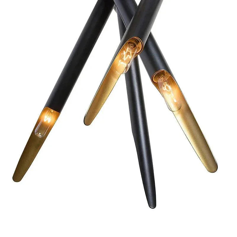 Mid - Century SERWIN Chandelier Black & Gold - LOOMLAN - SUNPAN - Chandeliers