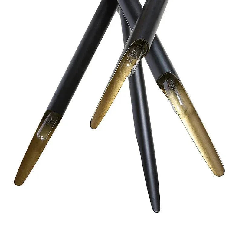 Mid - Century SERWIN Chandelier Black & Gold - LOOMLAN - SUNPAN - Chandeliers