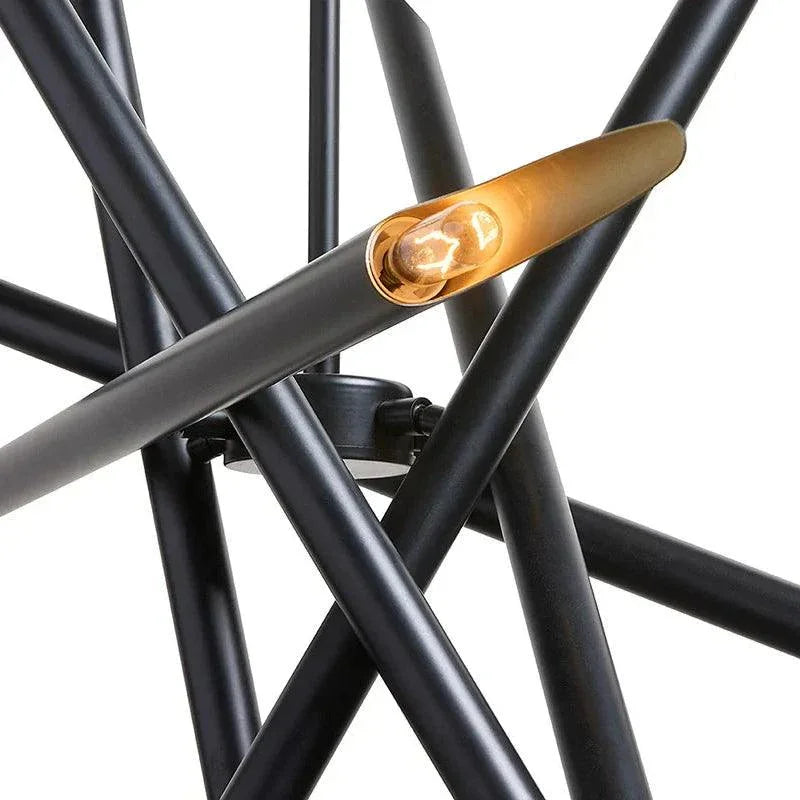 Mid - Century SERWIN Chandelier Black & Gold - LOOMLAN - SUNPAN - Chandeliers