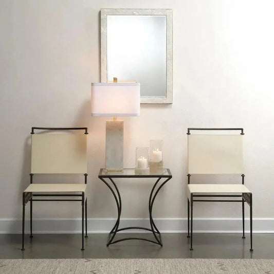 Mid - Century White Leather Dining Chair Sweetwater - LOOMLAN - Jamie Young - Dining Chairs