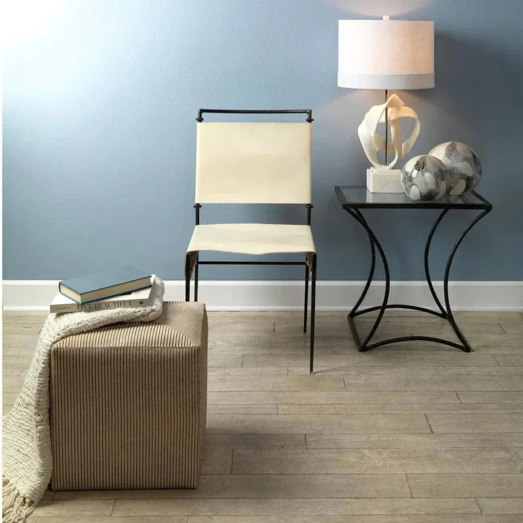 Mid - Century White Leather Dining Chair Sweetwater - LOOMLAN - Jamie Young - Dining Chairs