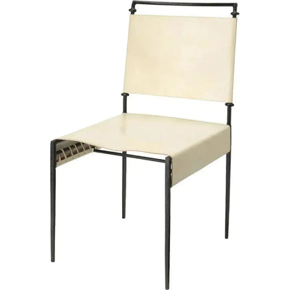 Mid - Century White Leather Dining Chair Sweetwater - LOOMLAN - Jamie Young - Dining Chairs