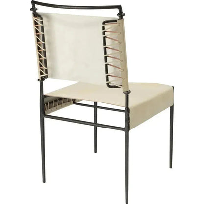 Mid - Century White Leather Dining Chair Sweetwater - LOOMLAN - Jamie Young - Dining Chairs