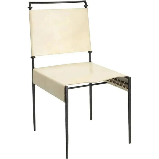 Mid - Century White Leather Dining Chair Sweetwater - LOOMLAN - Jamie Young - Dining Chairs
