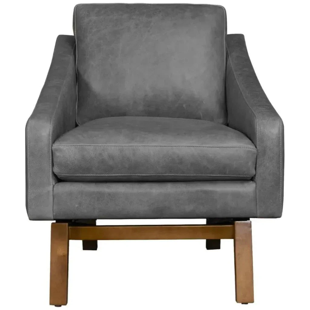 Midcentury Full Aniline Pull Up Accent Chair Dutch - LOOMLAN - One For Victory - Accent Chairs