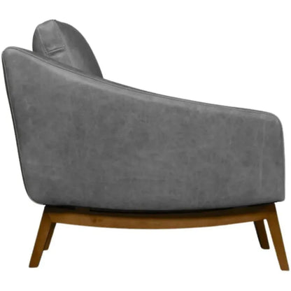 Midcentury Full Aniline Pull Up Accent Chair Dutch - LOOMLAN - One For Victory - Accent Chairs