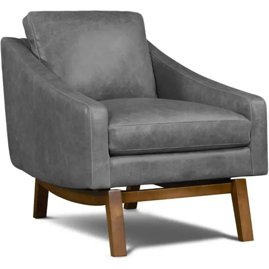 Midcentury Full Aniline Pull Up Accent Chair Dutch - LOOMLAN - One For Victory - Accent Chairs