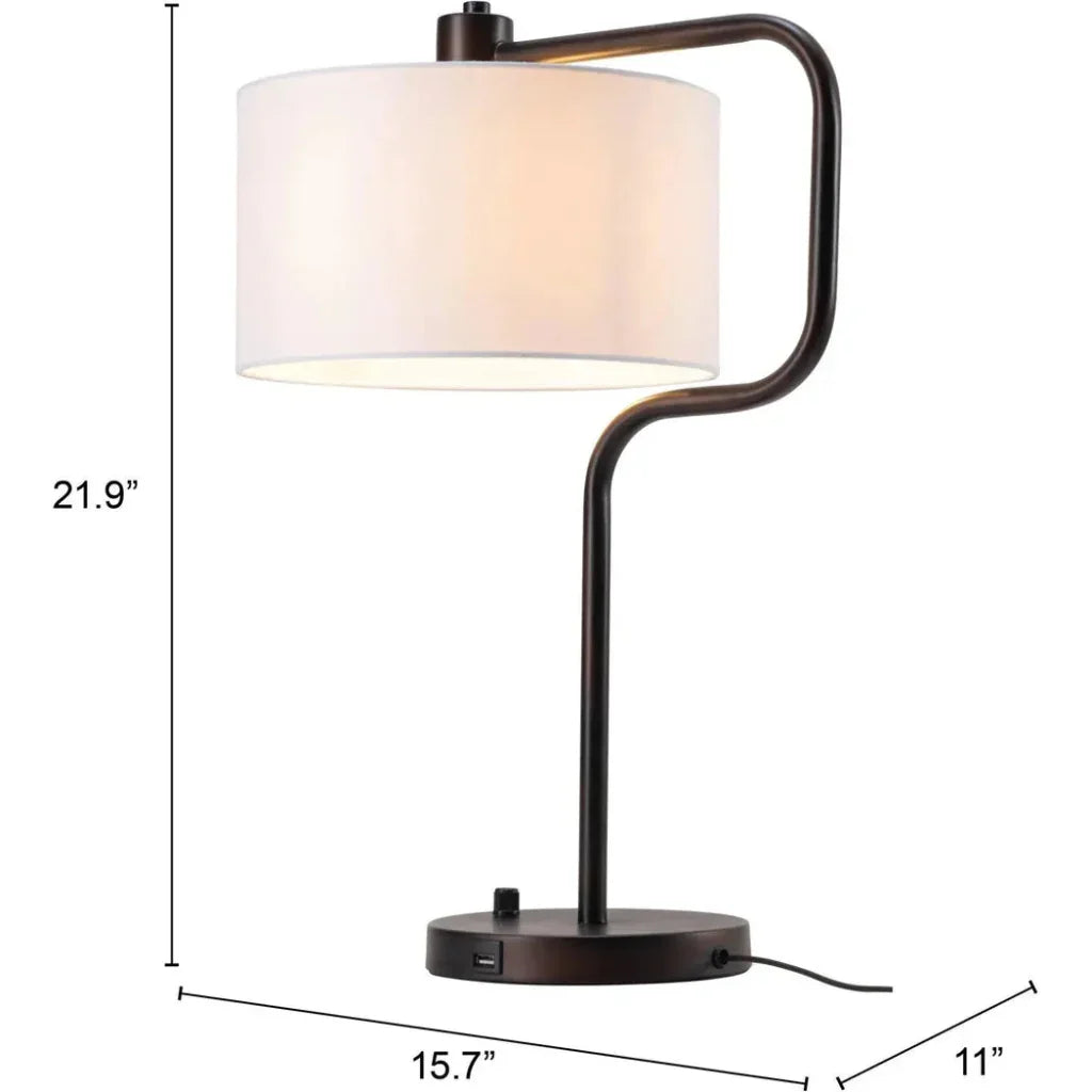 Middlemist Table Lamp White - LOOMLAN - Zuo Modern - Table Lamps