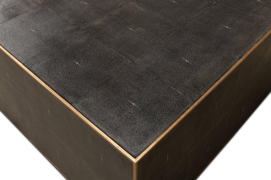 Midnight Embossed Leather Coffee Table - LOOMLAN - Sarreid - Coffee Tables