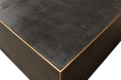 Midnight Embossed Leather Coffee Table - LOOMLAN - Sarreid - Coffee Tables