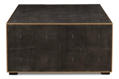 Midnight Embossed Leather Coffee Table - LOOMLAN - Sarreid - Coffee Tables