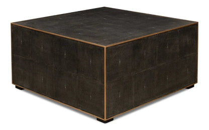 Midnight Embossed Leather Coffee Table - LOOMLAN - Sarreid - Coffee Tables