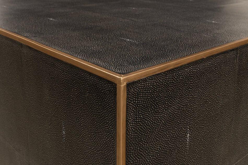 Midnight Embossed Leather Coffee Table - LOOMLAN - Sarreid - Coffee Tables
