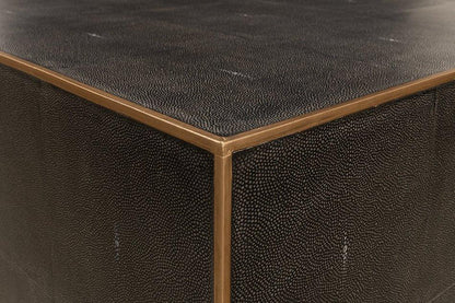 Midnight Embossed Leather Coffee Table - LOOMLAN - Sarreid - Coffee Tables