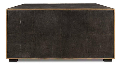 Midnight Embossed Leather Coffee Table - LOOMLAN - Sarreid - Coffee Tables