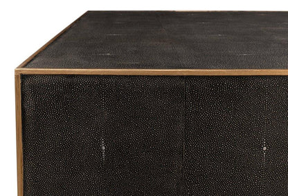 Midnight Embossed Leather Coffee Table - LOOMLAN - Sarreid - Coffee Tables