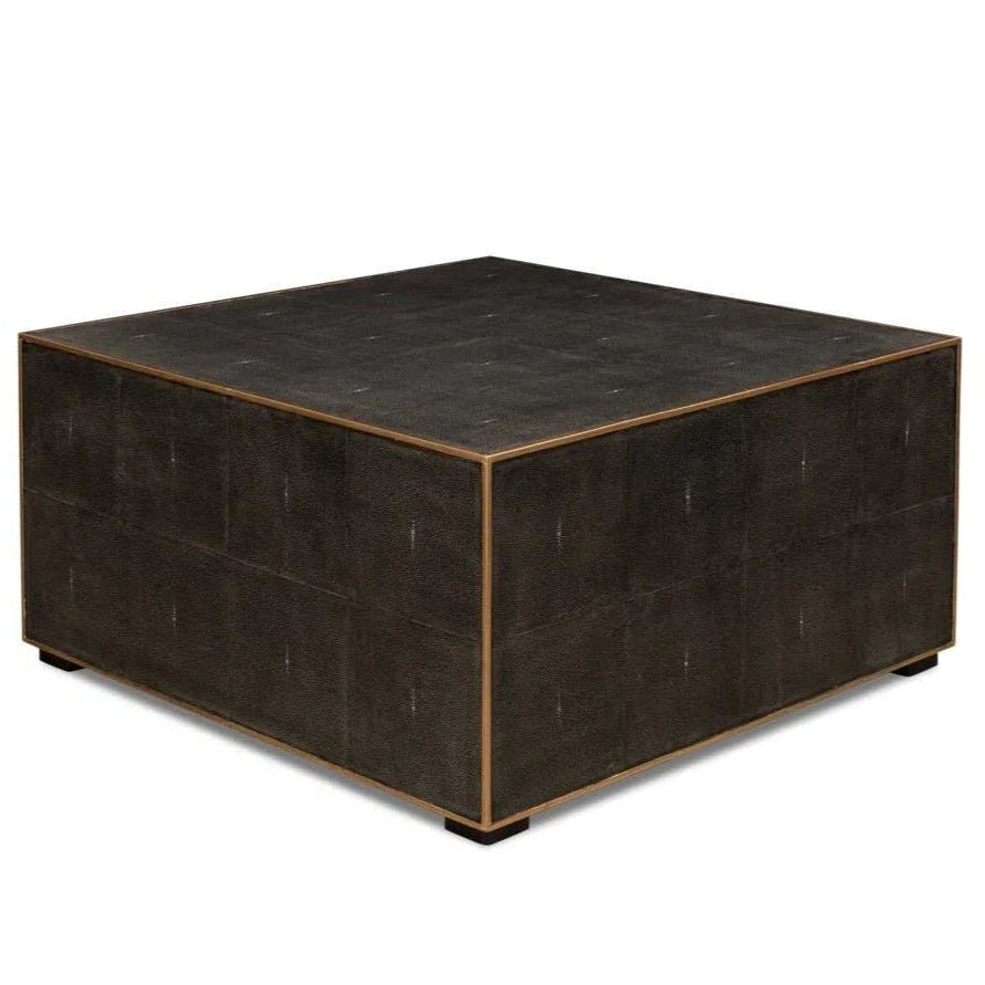 Midnight Embossed Leather Coffee Table - LOOMLAN - Sarreid - Coffee Tables