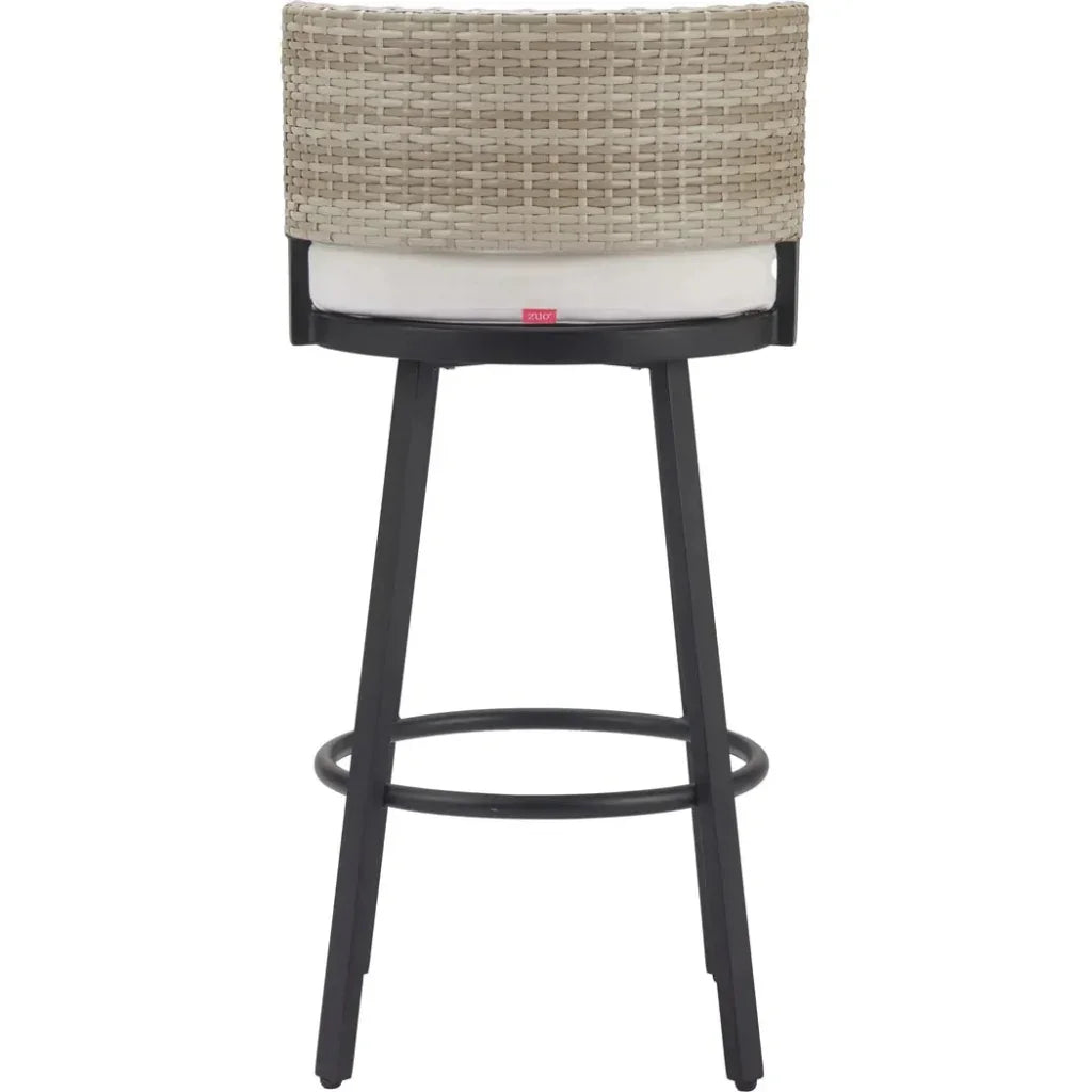 Midnight Wave White Barstool - LOOMLAN - Zuo Modern - Bar Stools