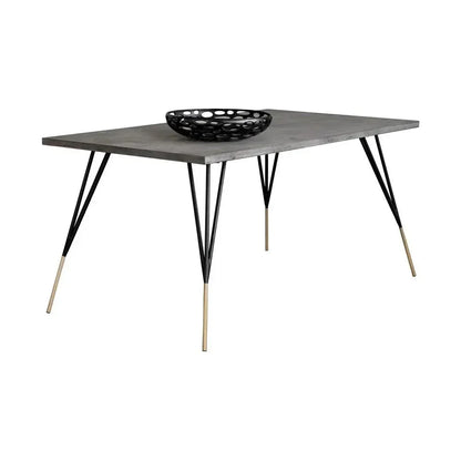 Midori Dining Table 59" Concrete Top Brass-Dining Tables-SUNPAN-LOOMLAN