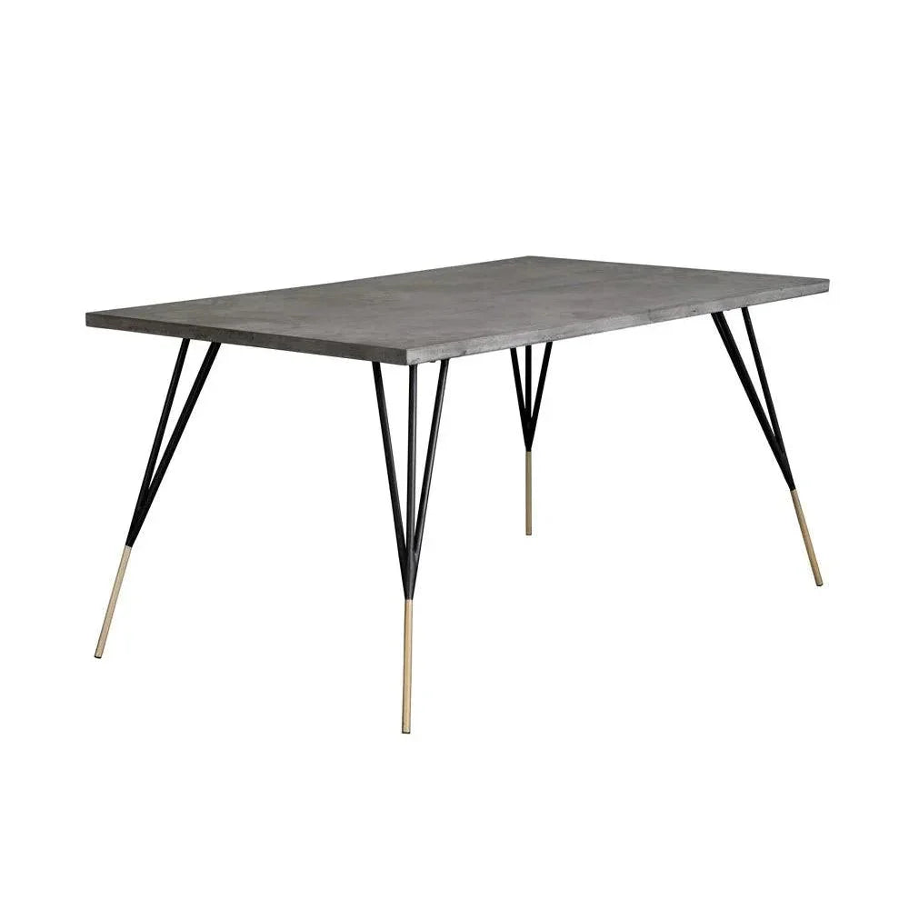Midori Dining Table 59" Concrete Top Brass-Dining Tables-SUNPAN-LOOMLAN