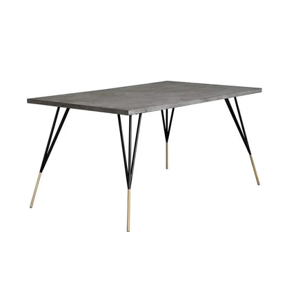 Midori Dining Table 59" Concrete Top Brass-Dining Tables-SUNPAN-LOOMLAN