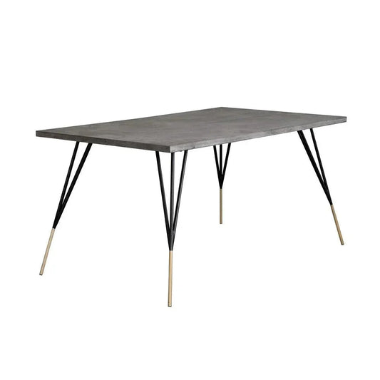 Midori Dining Table 59" Concrete Top Brass-Dining Tables-SUNPAN-LOOMLAN