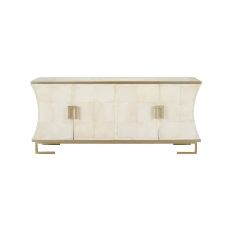 Mikami Brass Framed White Cabinet - LOOMLAN - Wildwood - Accent Cabinets