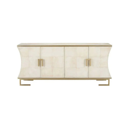Mikami Brass Framed White Cabinet - LOOMLAN - Wildwood - Accent Cabinets