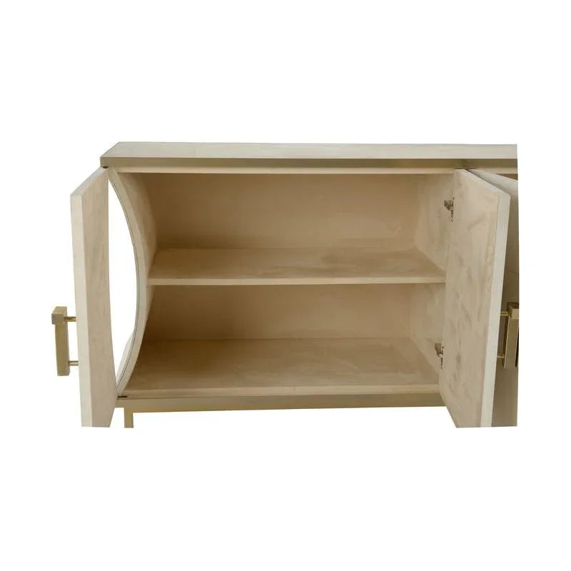 Mikami Brass Framed White Cabinet - LOOMLAN - Wildwood - Accent Cabinets